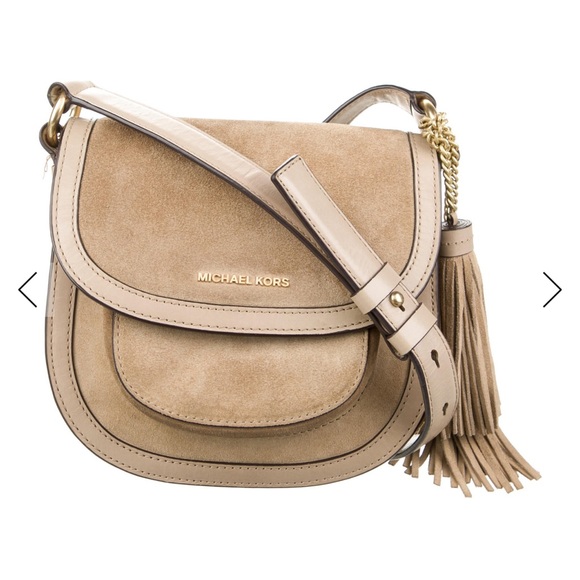 MICHAEL Michael Kors Handbags - Michael Kors Suede Tassel Crossbody Bag Tan Rare find